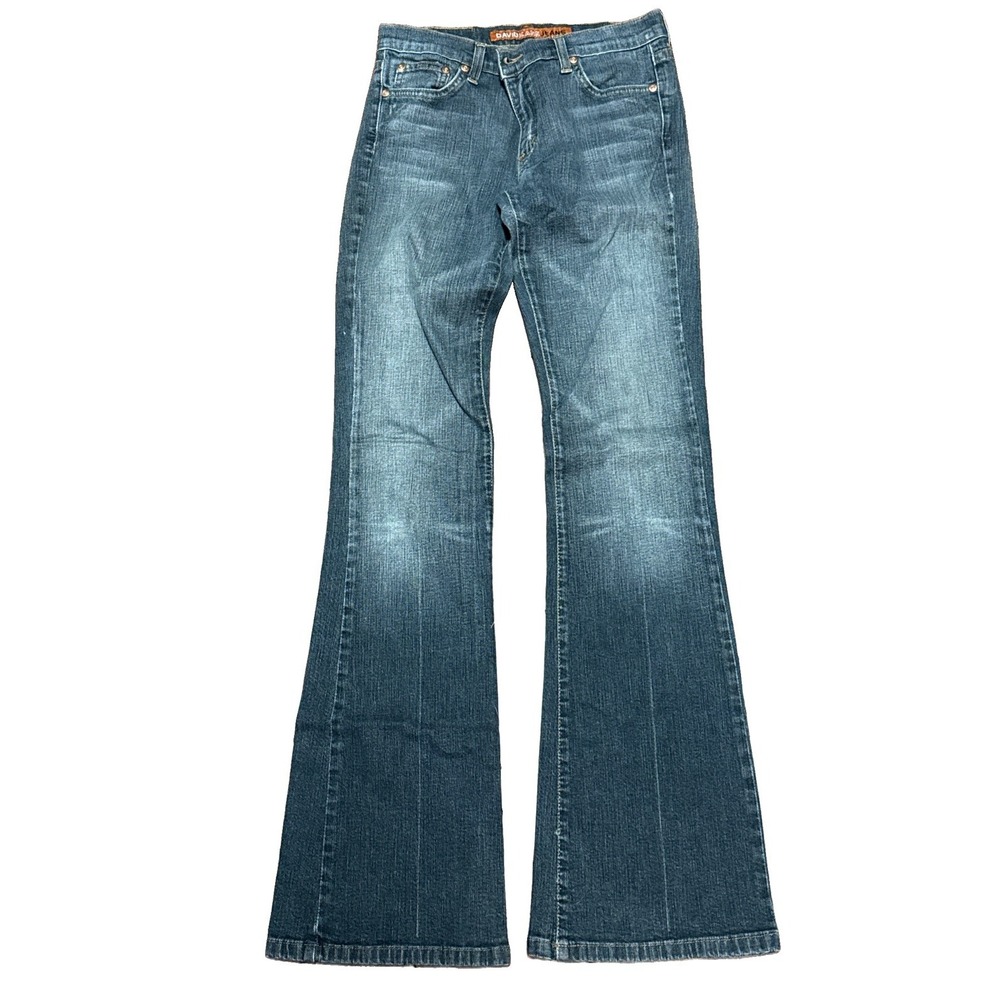 David Kahn Jeans Womens Low Rise Flare Bootcut Y2K Dark Wash Denim